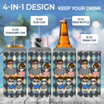 To Dad From The Reason You Drink - Family Personalized Custom 4 In 1 Can Cooler Tumbler - Father's Day, Gift For Family