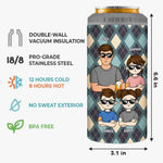 To Dad From The Reason You Drink - Family Personalized Custom 4 In 1 Can Cooler Tumbler - Father's Day, Gift For Family