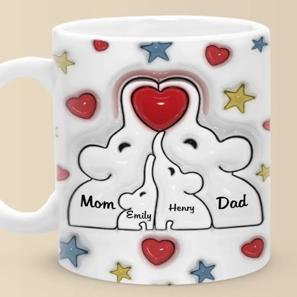 The Heart Of A Home - Family Personalized Custom 3D Inflated Effect Printed Mug - Gift For Family Members