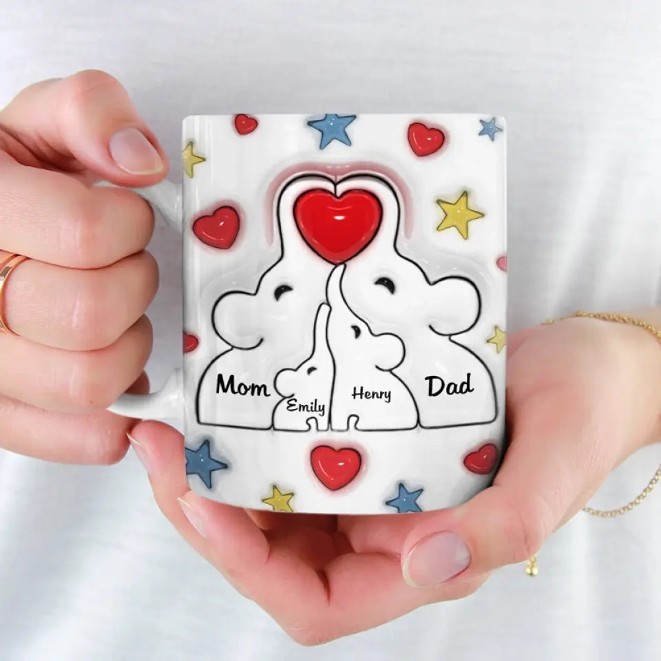 The Heart Of A Home - Family Personalized Custom 3D Inflated Effect Printed Mug - Gift For Family Members