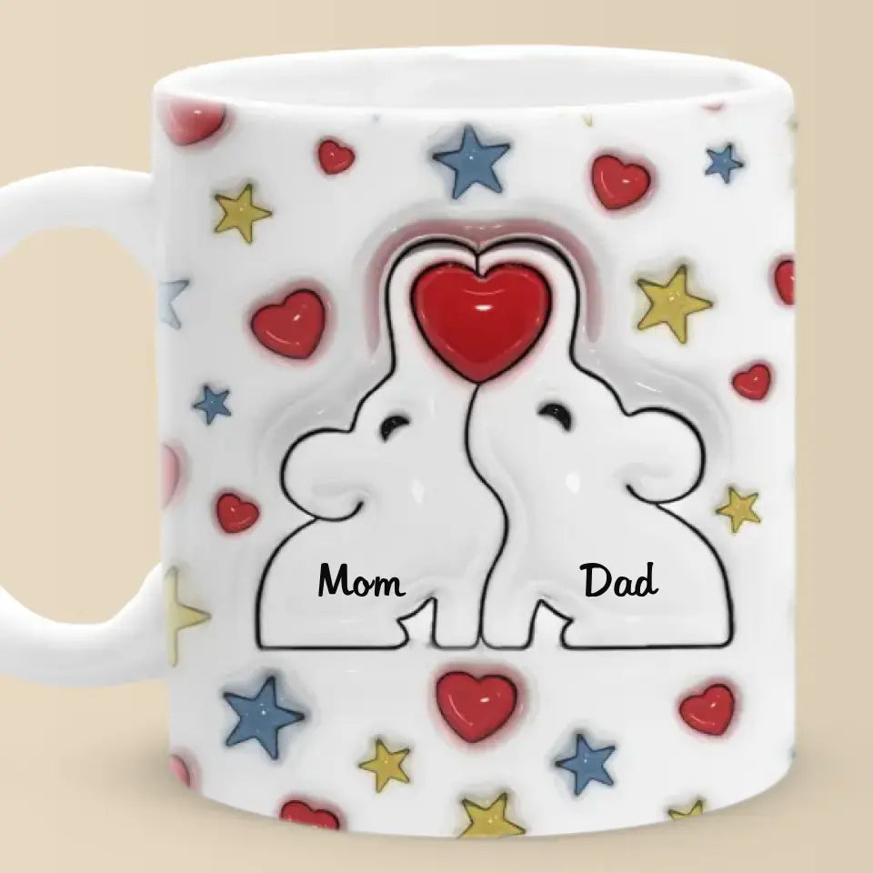The Heart Of A Home - Family Personalized Custom 3D Inflated Effect Printed Mug - Gift For Family Members