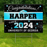 Caps Off To You, Graduate - Family Personalized Custom Yard Sign - Graduation Gift For Family