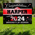 Caps Off To You, Graduate - Family Personalized Custom Yard Sign - Graduation Gift For Family