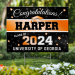 Caps Off To You, Graduate - Family Personalized Custom Yard Sign - Graduation Gift For Family