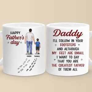 Suivez toujours vos traces - Mug personnalisé pour la famille - Fête des pères, cadeau pour papa