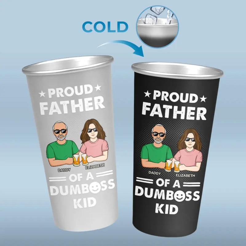 Dear Dad Great Job We're Awesome - Family Personalized Custom Aluminum Changing Color Cup - Father's Day, Gift For Dad, Grandpa