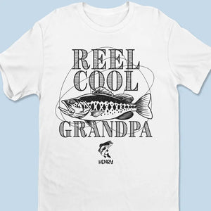 Reel Cool Grandpa Fishing - Family Personalized Custom Unisex T-shirt, Hoodie, Sweatshirt -Father's Day, Gift For Dad, Grandpa