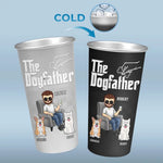 Thank You For Being My Dad - Dog & Cat Personalized Custom Aluminum Changing Color Cup - Father's Day, Gift For Dad, Cat Lovers