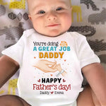 A New Chapter Begins With Your First Cry - Family Personalized Custom Baby Onesie - Father's Day, Baby Shower Gift, Gift For Dad, New Dads