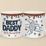 Best Papa In The World - Family Personalized Custom 3D Inflated Effect Printed Mug - Father's Day, Gift For Dad, Grandpa