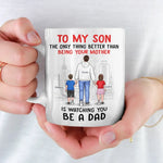 Happy To See You Become A Dad - Family Personalized Custom Mug - To My Son, Son Gift From Dad And Mom, Gift For Son, New Dads