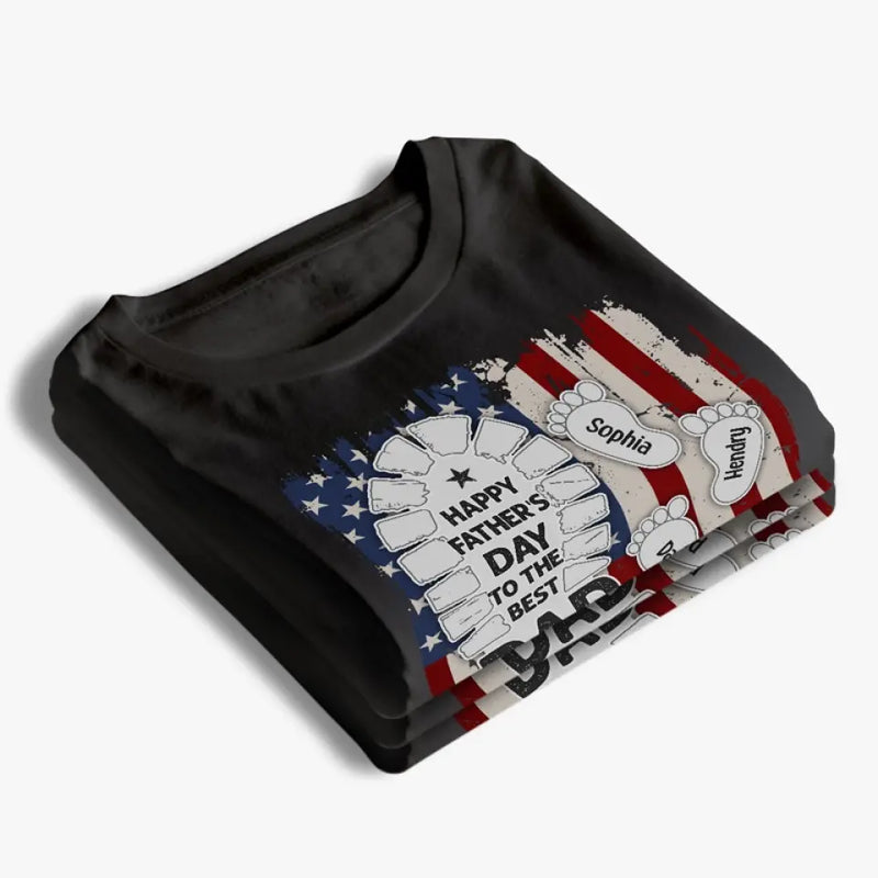 Happy Father's Day To The Best Dad - Family Personalized Custom Unisex T-shirt, Hoodie, Sweatshirt - 4th Of July, Father's Day, Gift For Dad, Grandpa