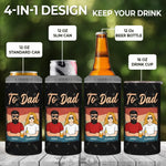 To Dad From The Reasons You Drink - Family Personalized Custom 4 In 1 Can Cooler Tumbler - Father's Day, Gift For Dad