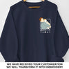 Custom Photo Happy Father's Day - Family Personalized Custom Full Embroidered Sweatshirt - Father's Day, Gift For Dad