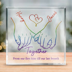 Live Openly, Love Freely, LGBTQ+ Couples - Gift For Couple, Personalized Square Shaped Acrylic Plaque