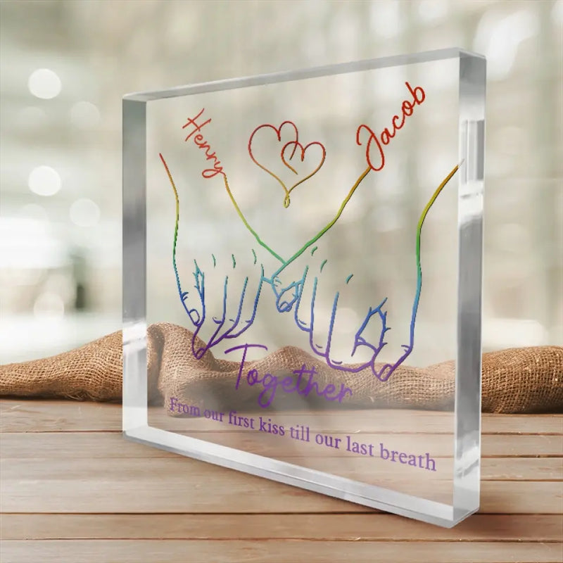 Live Openly, Love Freely, LGBTQ+ Couples - Gift For Couples, Personalized Square Shaped Acrylic Plaque