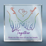 Live Openly, Love Freely, LGBTQ+ Couples - Gift For Couple, Personalized Square Shaped Acrylic Plaque
