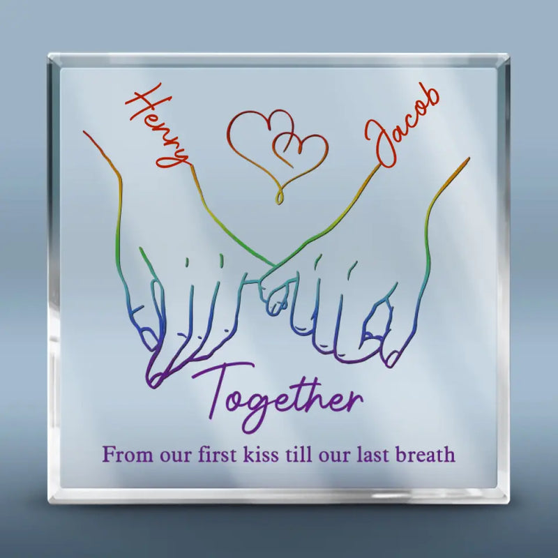 Live Openly, Love Freely, LGBTQ+ Couples - Gift For Couple, Personalized Square Shaped Acrylic Plaque