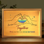 Custom Name Rainbow Pride Couple Gifts - Personalized Frame Light Box