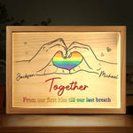Custom Name Rainbow Pride Couple Gifts - Personalized Frame Light Box