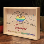 Custom Name Rainbow Pride Couple Gifts - Personalized Frame Light Box