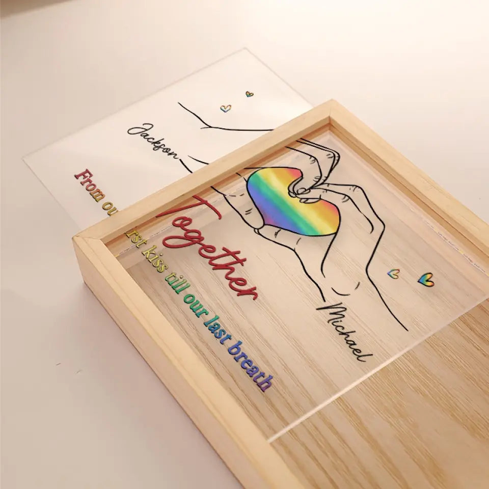 Je n'ai jamais cru au coup de foudre avant de te rencontrer - Cadre photo personnalisé pour couple - Cadeau pour mari et femme, anniversaire, LGBTQ+