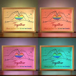 Custom Name Rainbow Pride Couple Gifts - Personalized Frame Light Box