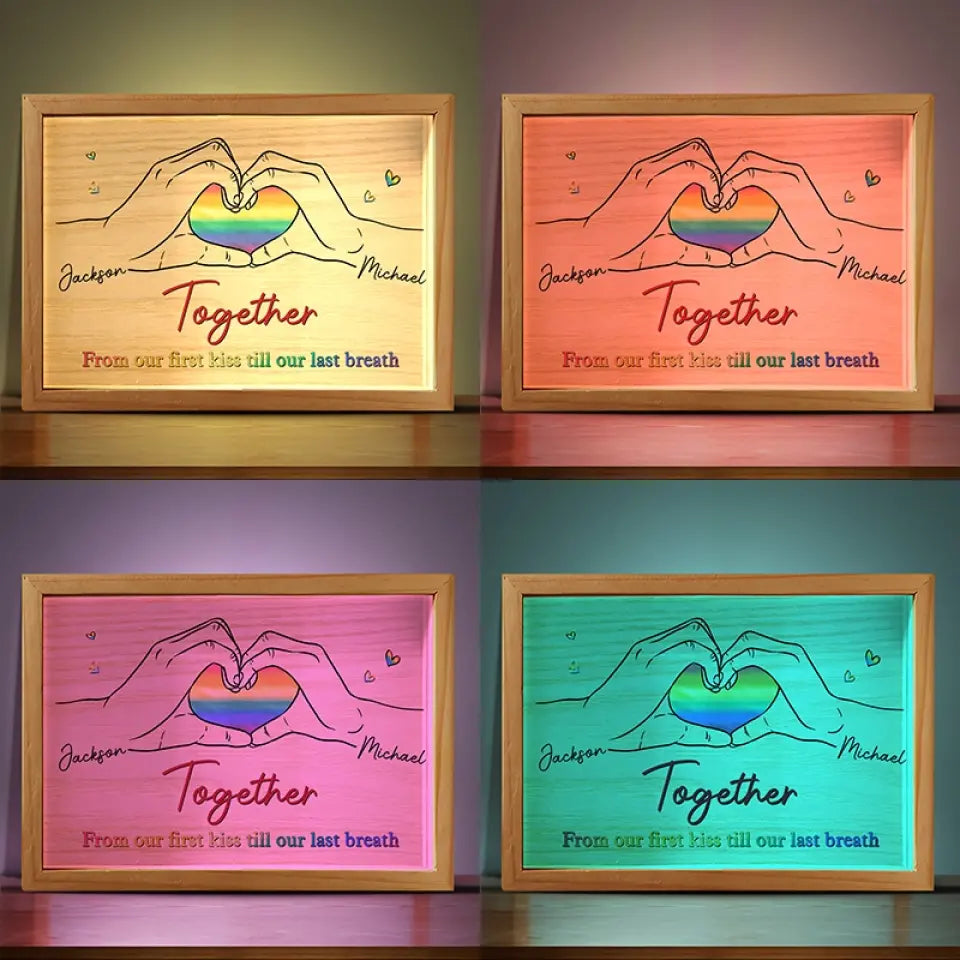 Je n'ai jamais cru au coup de foudre avant de te rencontrer - Cadre photo personnalisé pour couple - Cadeau pour mari et femme, anniversaire, LGBTQ+