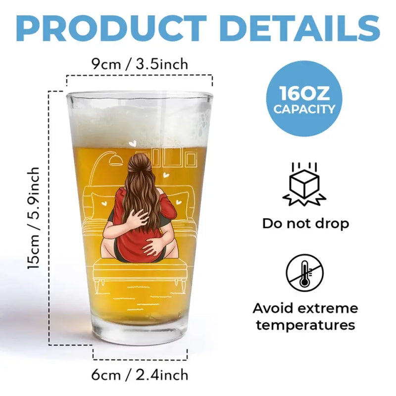 Lucky To Have You In My Life - Couple Personalized Custom Beer Glass - Gift For Husband Wife, Anniversary