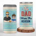 Dear Dad Great Job We're Awesome - Family Personalized Custom 4 In 1 Can Cooler Tumbler - Father's Day, Gift For Dad, Kids