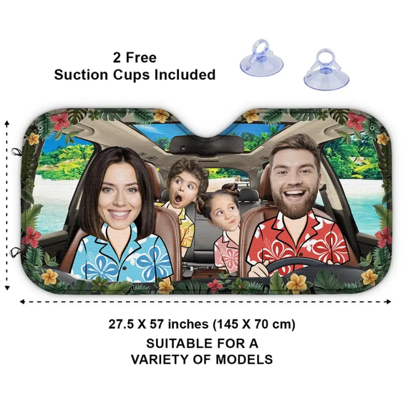 Custom Photo Memories Are Made Mile By Mile - Family Personalized Custom Auto Windshield Sunshade, Car Window Protector - Gift For Family Members