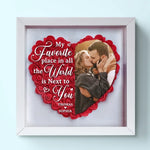 Custom Photo If I Know What Love Is, It Is Because Of You - Couple Personalized Custom Flower Shadow Box - Gift For Husband, Wife, Couple