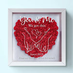 Never Above You, Never Below You. Always Beside You - Couple Personalized Custom Flower Shadow Box - Gift For Couple, Wife, Husband