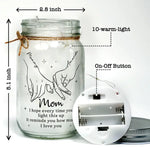 Mom, The Heart Of The Family - Family Personalized Custom Mason Jar Light - Gift For Mom, Daughter