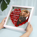 Custom Photo If I Know What Love Is, It Is Because Of You - Couple Personalized Custom Flower Shadow Box - Gift For Husband, Wife, Couple