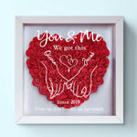 Never Above You, Never Below You. Always Beside You - Couple Personalized Custom Flower Shadow Box - Gift For Couple, Wife, Husband