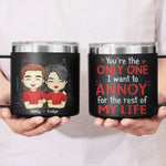 Congrats On Being My Husband, You Lucky Bastard - Couple Personalized Custom 14oz Stainless Steel Tumbler With Handle - Gift For Husband, Wife, Couple