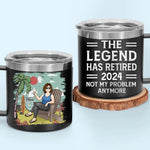 Not My Problem Anymore - Personalized Custom 14oz Stainless Steel Tumbler With Handle - Appreciation, Retirement Gift For Coworkers