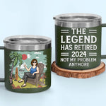 Not My Problem Anymore - Personalized Custom 14oz Stainless Steel Tumbler With Handle - Appreciation, Retirement Gift For Coworkers