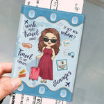 Adventure Is Worthwhile - Travel Personalized Custom Passport Cover, Passport Holder - Holiday Vacation Gift, Gift For Women, Travel Lovers