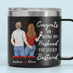 I Love You Day By Day - Couple Personalized Custom 14oz Stainless Steel Tumbler With Handle - Gift For Husband, Wife, Couple