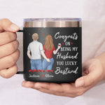 I Love You Day By Day - Couple Personalized Custom 14oz Stainless Steel Tumbler With Handle - Gift For Husband, Wife, Couple