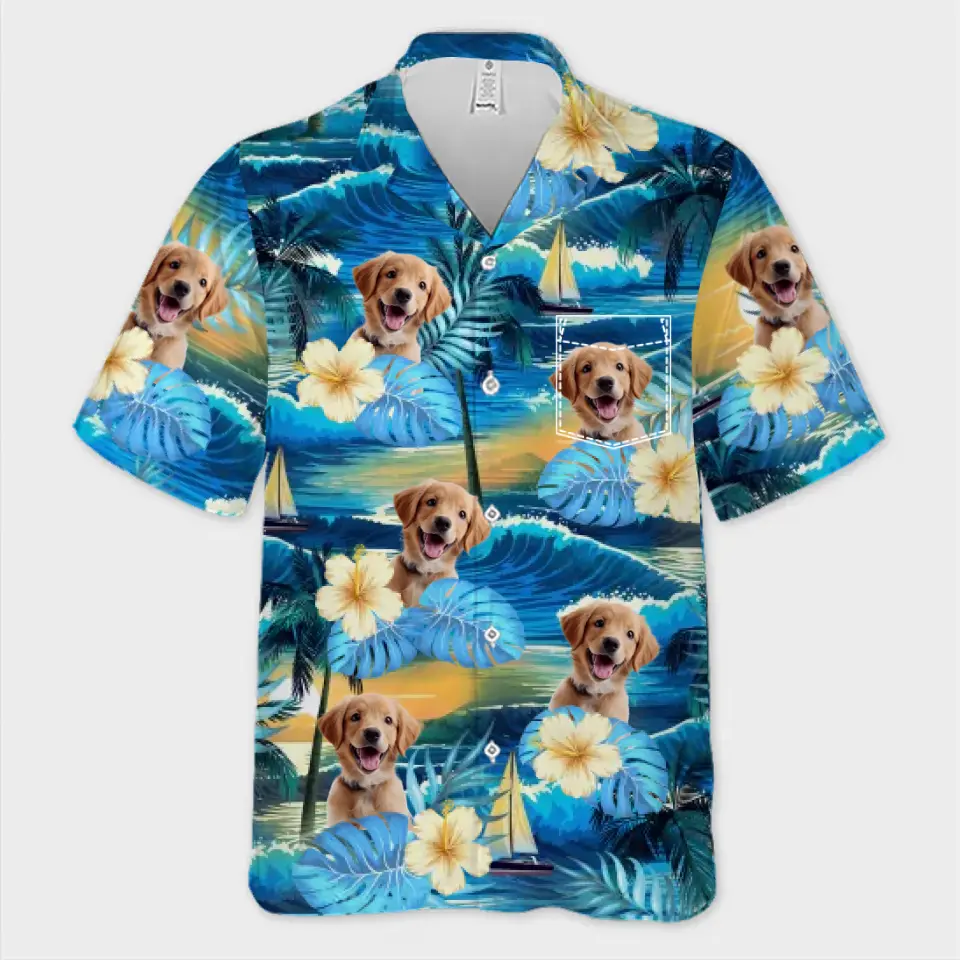 Custom Photo Summertime Is Calling Me - Dog & Cat Personalized Custom Unisex Tropical Hawaiian Aloha Shirt - Summer Vacation Gift, Gift For Pet Owners, Pet Lovers