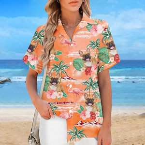 Custom Photo I'm Ready To Go To The Beach - Dog & Cat Personalized Custom Unisex Tropical Hawaiian Aloha Shirt - Summer Vacation Gift, Gift For Pet Owners, Pet Lovers