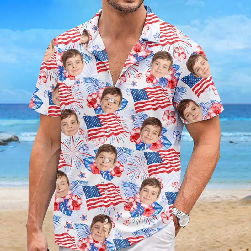 Custom Photo Our Family Has A Summer Vibe - Family Personalized Custom Unisex Tropical Hawaiian Aloha Shirt - Summer Vacation Gift, Gift For Family Members