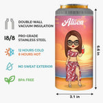 In A Summer State Of Mind - Bestie Personalized Custom 4 In 1 Can Cooler Tumbler - Summer Vacation Gift For Best Friends, BFF, Sisters