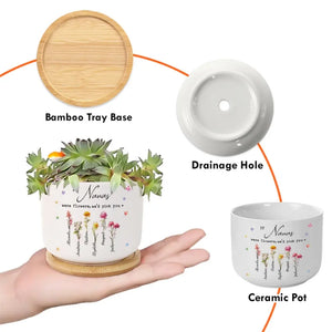 En période d'épreuve, la famille est la meilleure - Pot de fleurs en céramique personnalisé pour la décoration intérieure - Cadeau pour maman et grand-mère