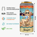 I Left My Heart In The Sand - Bestie Personalized Custom 4 In 1 Can Cooler Tumbler - Summer Vacation Gift For BFF, Bestie, Sisters