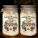 Making Memories One Campsite At A Time - Camping Personalized Custom Mason Jar Light - Gift For Husband Wife, Camping Lovers
