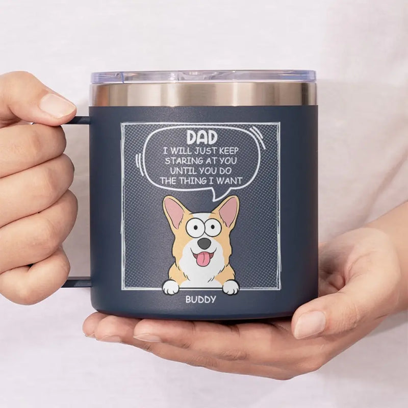 Furry Friends Make The Best Friends - Dog & Cat Personalized Custom 14oz Stainless Steel Tumbler With Handle - Gift For Pet Owners, Pet Lovers